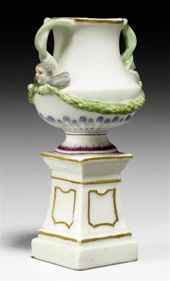 Appraisal: MINIATURE VASE ON PEDESTAL ZURICH CIRCA - Without mark H