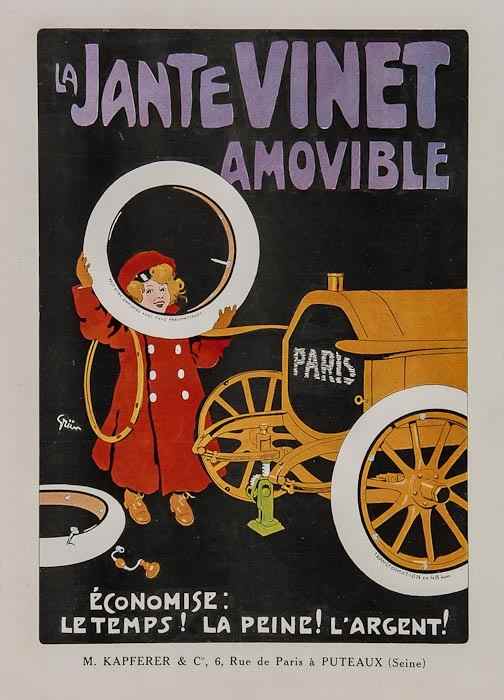 Appraisal: GRUN Jules Alexandre - LA JANTE VINET AMOVIBLE offset lithograph