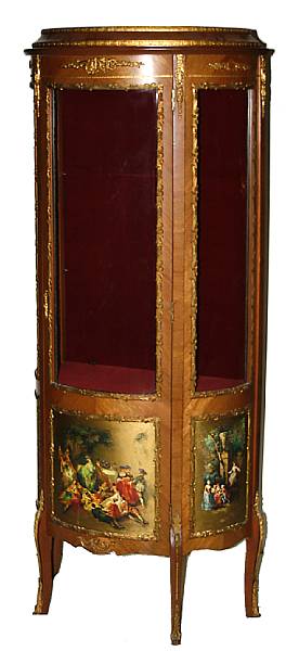 Appraisal: A Louis XV style gilt metal mounted Verni Martin vitrine