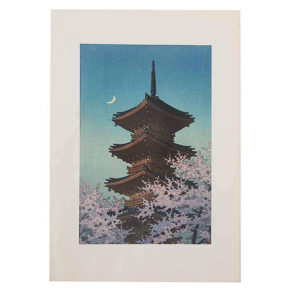 Appraisal: Hasui Kawase Spring Evening at Toshogu Ueno Japanese - woodblock