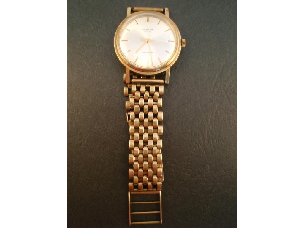 Appraisal: A J W Benson gentleman's ct gold bracelet wristwatch white