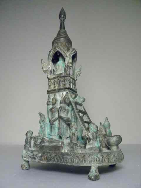 Appraisal: Bronze ''Emerald Buddha'' display sculpture Two piece depicting the Emerald