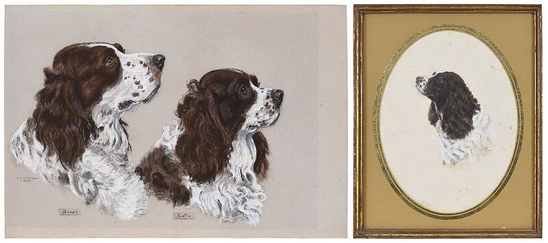 Appraisal: Two Dog Portraits Weir McPherson Robert F Weir American -