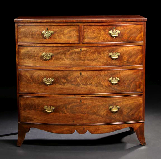 Appraisal: Regency Mahogany Bowfront Chest first quarter th century and later