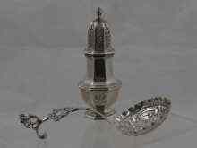 Appraisal: A silver pepper Mappin and Webb London together with a