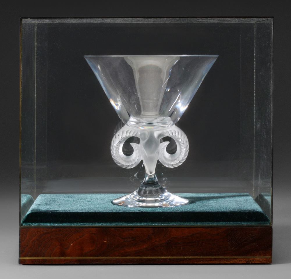 Appraisal: Lalique Frosted and Clear Glass Coupe Ari