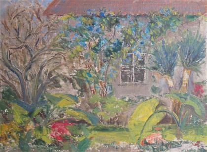 Appraisal: HEINRICH HERMAN PFEIFFER american - A STUDIO GARDEN Signed bottom