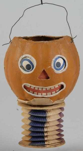 Appraisal: Cardboard Halloween Pumpkin Jack-O-Lantern Description Original paper inserts and paper