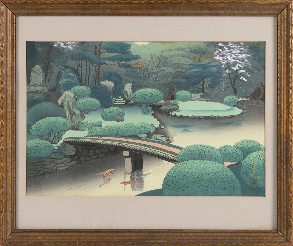 Appraisal: BAFUKO OHNO JAPAN - TWO LANDSCAPE VIEWS WOODBLOCK PRINTS OBAN