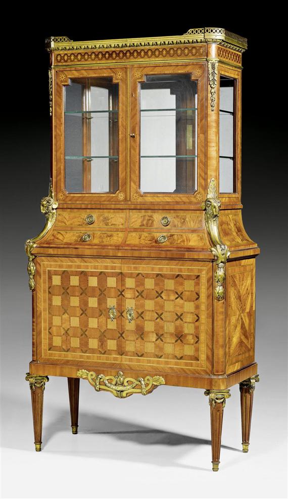 Appraisal: VITRINE AUX TETES DE BELIERS Louis XVI style probably by