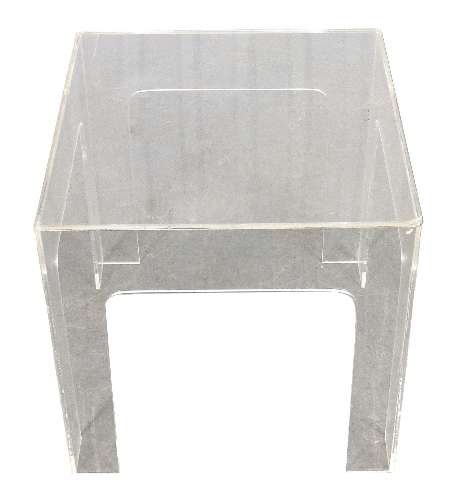 Appraisal: MODERN ACRYLIC SIDE TABLE Modern acrylic square top side table