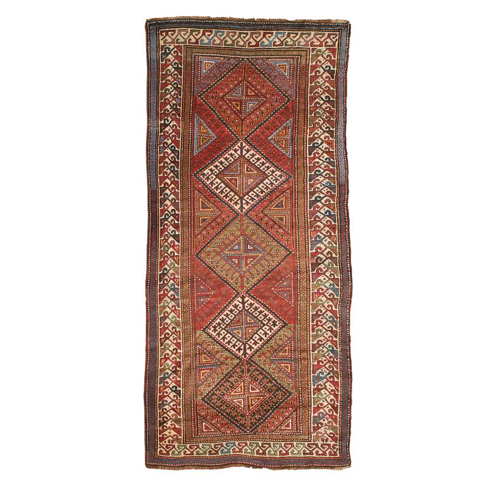 Appraisal: KAZAK LONG RUG SOUTH CAUCASUS EARLY TH CENTURY the red