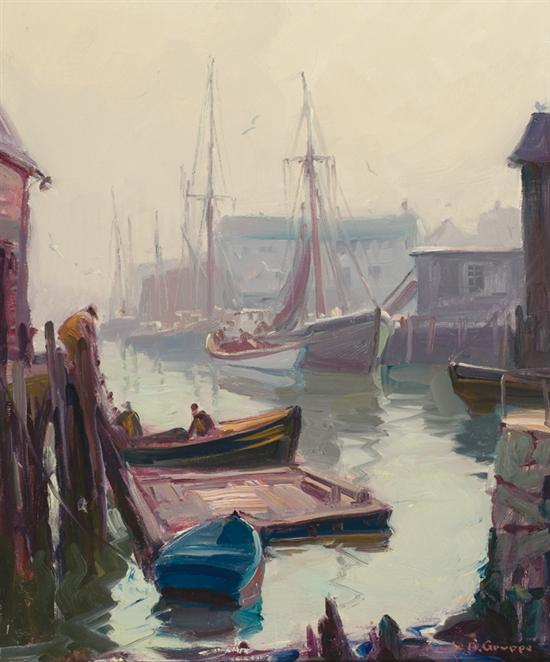 Appraisal: EMILE ALBERT GRUPPE American - Fog Gloucester oil on canvas