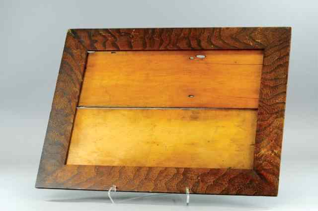 Appraisal: WOOD PICTURE FRAME Nicely painted rectangular wood picture frame brown