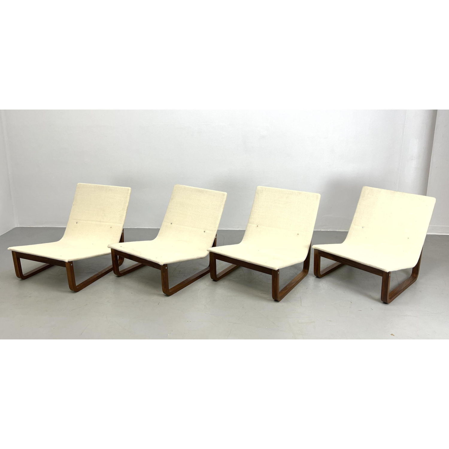 Appraisal: Set MAGNUS OLESEN DURUP Danish Lounge Chairs Rosewood Frames support