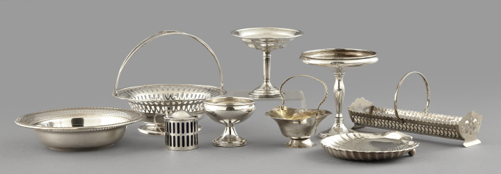 Appraisal: Good Collection of Nine Sterling Silver and Silverplate Items comprised