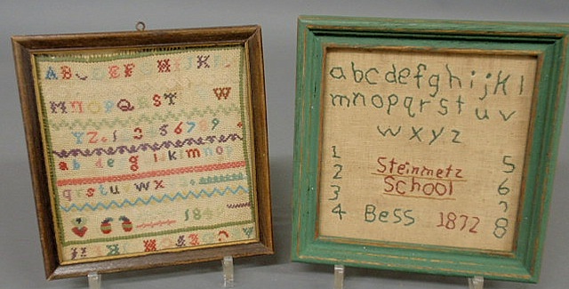 Appraisal: Two small samplers- one Steinmetz School Bess and one with