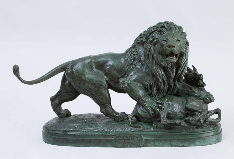 Appraisal: AFTER PAUL-EDOUARD DELABRIERRE - LION DU SENEGAL SUR ANTILOPE Bronze