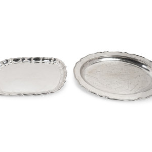 Appraisal: Two Silver Presentation Trays The first Reed Barton in the