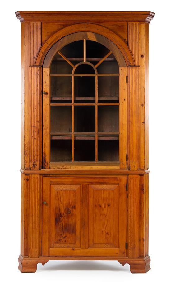 Appraisal: Sale Lot An American Pine Corner Cupboard th century in