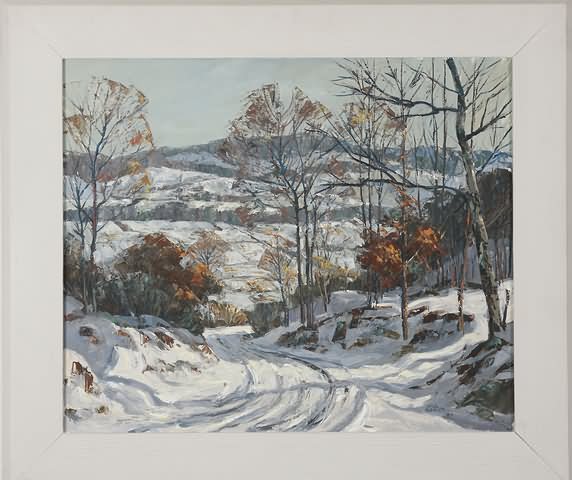 Appraisal: Winter landscape oil on masonite x SLR Will Behler Artist