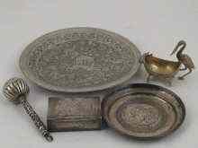 Appraisal: A mixed lot comprising a white metal tests silver Indian