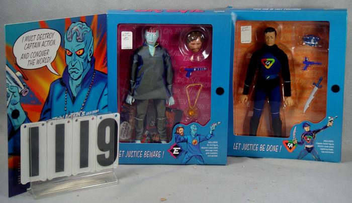 Appraisal: Captain Action doll and arch enemy Dr Evil doll both