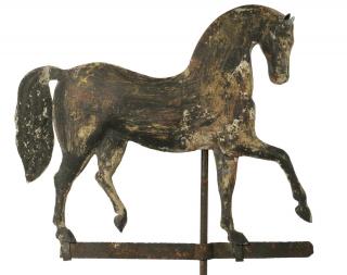 Appraisal: HORSE WEATHERVANE Fine and Rare Gilt Copper and Cast Zinc