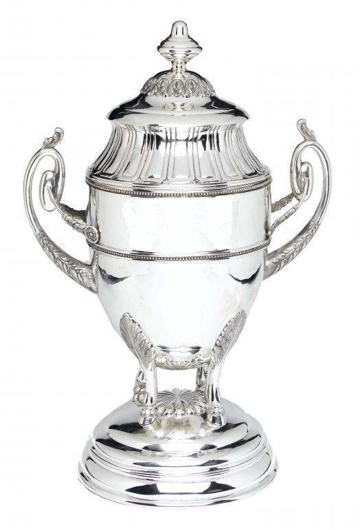 Appraisal: AN INDIAN NEO CLASSICAL CUP AND COVER the lappeted cover