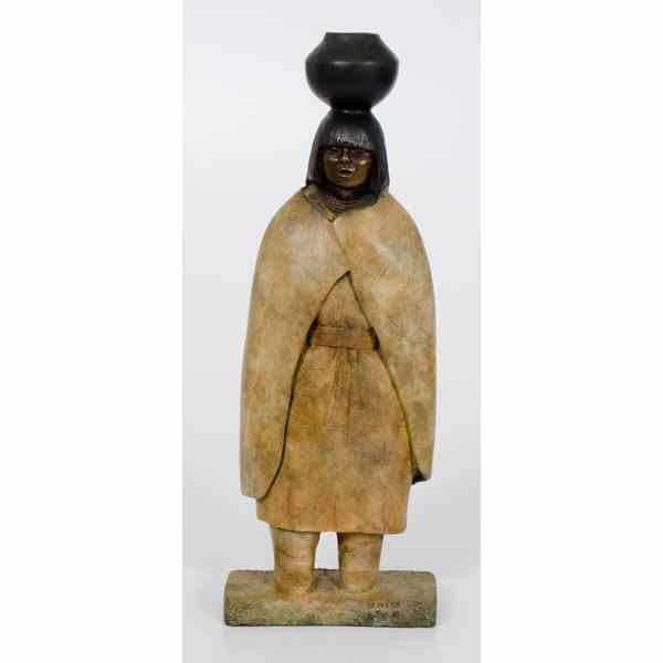 Appraisal: Doug Hyde Bronze of a Hopi Maiden Bronze sculpture depicting