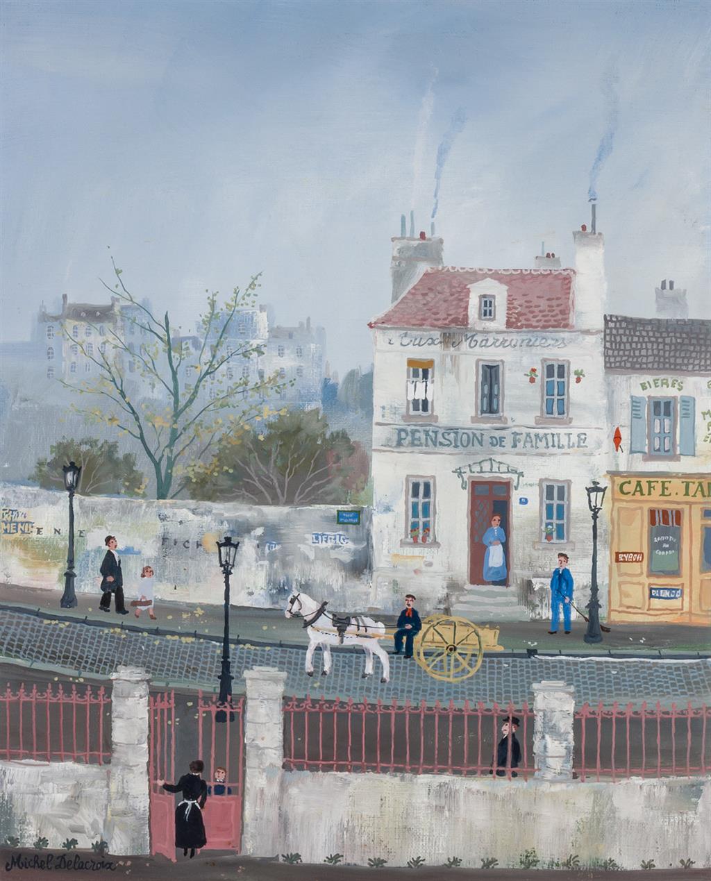 Appraisal: MICHAEL DELACROIX French b Rue a Meudon oil on canvas