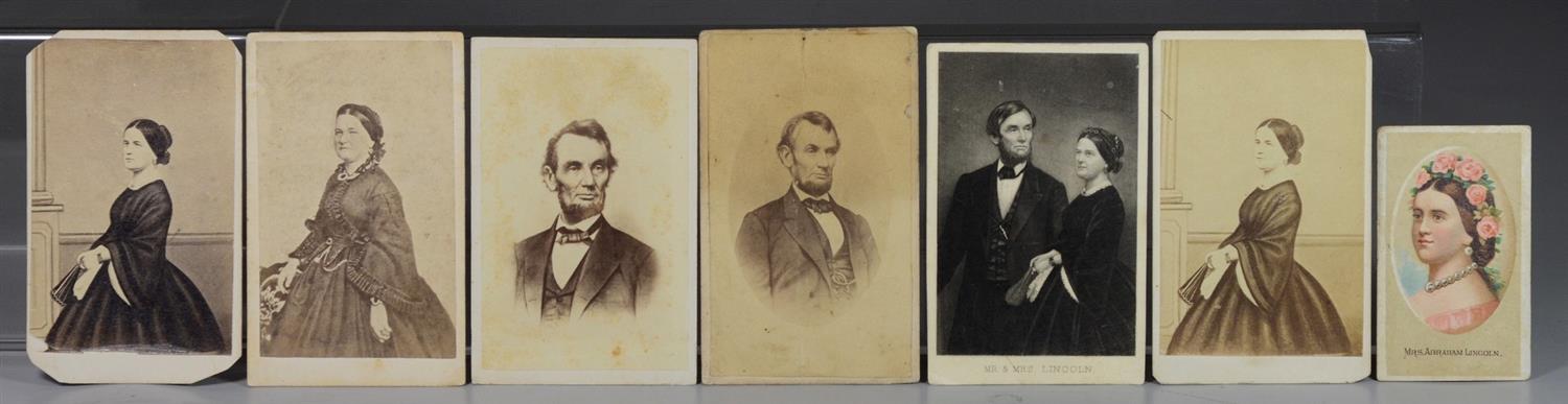 Appraisal: Lincoln carte de visites consisting of Mary Todd Lincoln carte