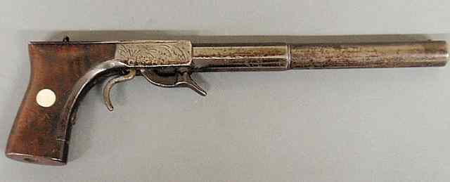 Appraisal: Engraved boot pistol c marked E Allen Grafton Mass with