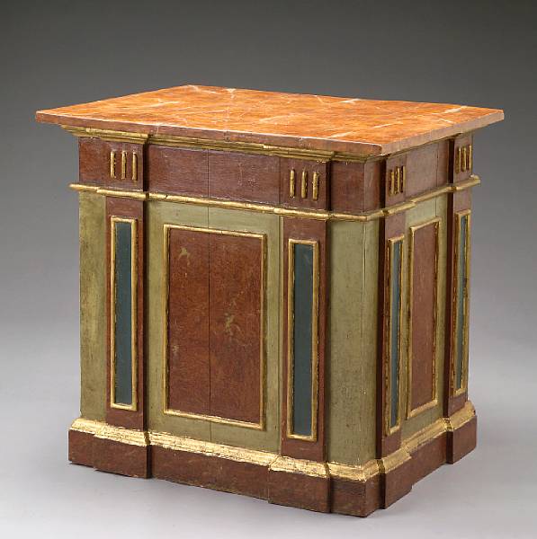 Appraisal: An Italian Baroque style polychrome decorated wood stand last quarter