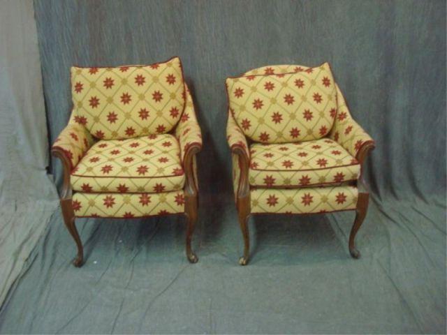 Appraisal: Pair Of Upholstered Club Chairs From a Sleepy Hollow home