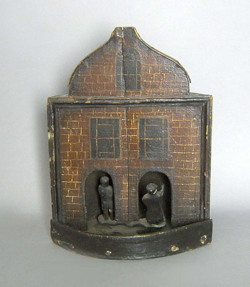 Appraisal: Folk art house late th c having human figures which