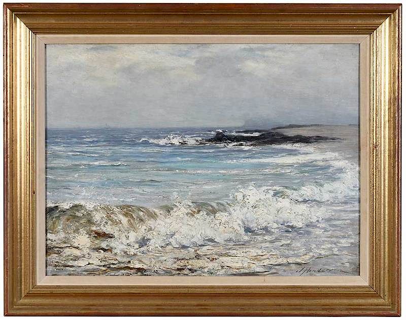 Appraisal: Joseph Henderson British - Breakers on the Shore signed lower