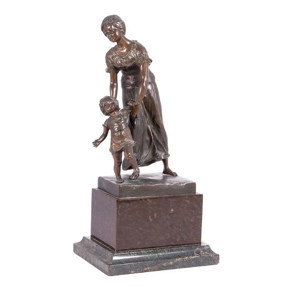 Appraisal: Bronze Mother with Child on Marble Plinth and Base Paul