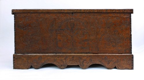 Appraisal: An Italian th Century cypress wood adige chest incised with