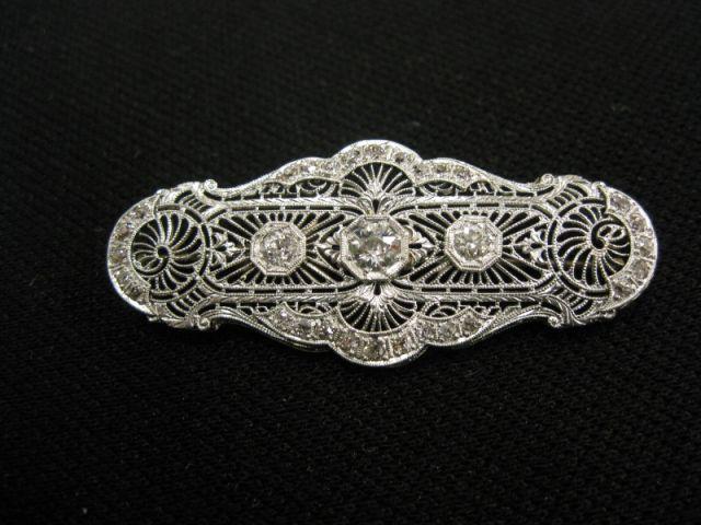 Appraisal: Antique Diamond Filigree Bar Pin carats of diamonds in stunning