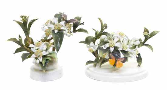 Appraisal: A Pair of Royal Worcester Dorothy Doughty Orange Blossom Sprays