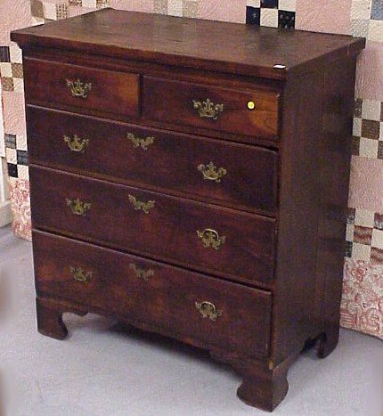 Appraisal: Chest of drawers mahogany poplar and pine two tandem drawers