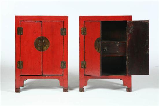 Appraisal: PAIR OF LACQUERED CABINETS China th- th century softwood Good