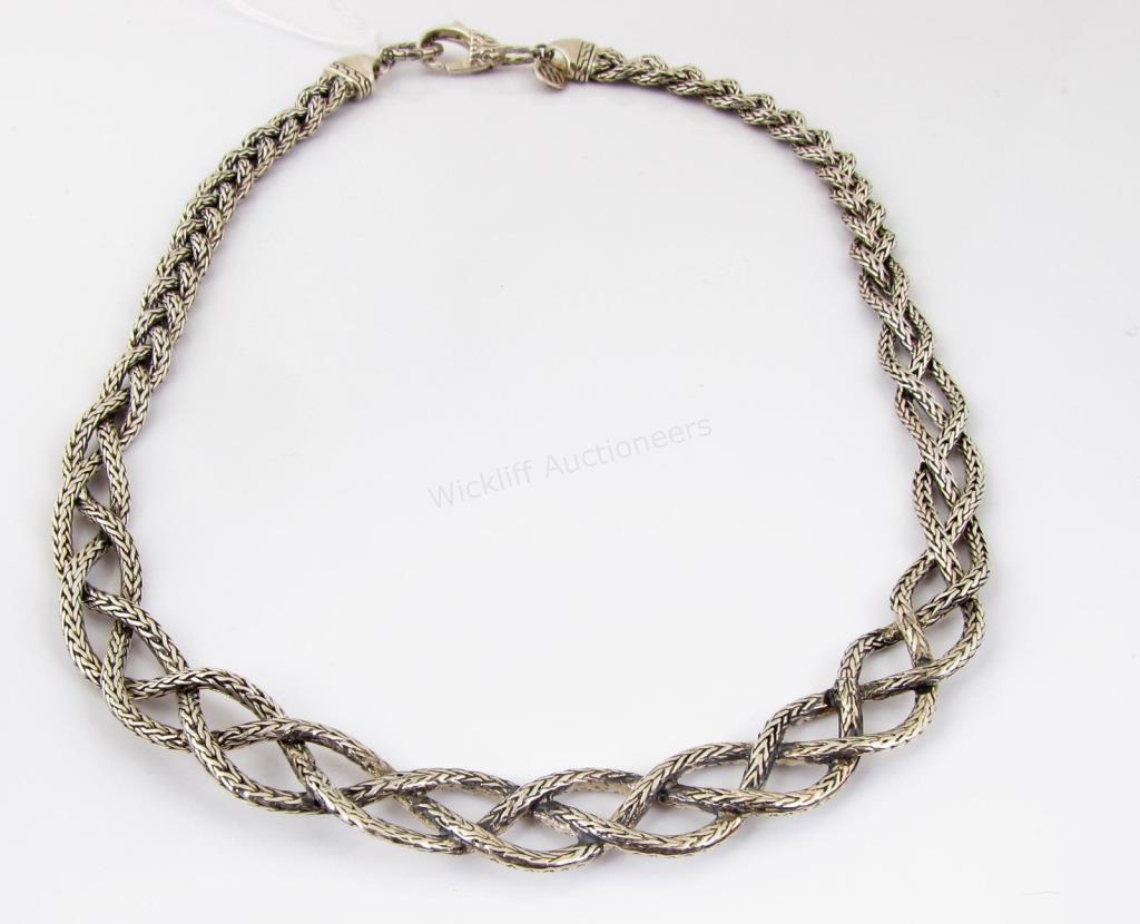 Appraisal: A John Hardy woven diamond chain necklace with ct of