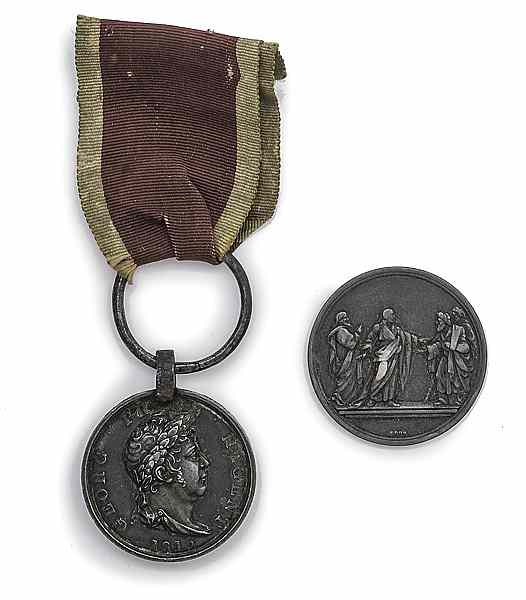 Appraisal: German Hanovarian Waterloo Medal and Table Medal The medal was