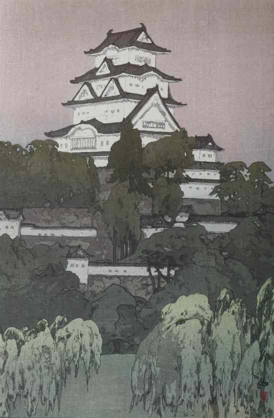 Appraisal: HIROSHI YOSHIDA - HIMEJI CASTLE EVENING and HIMEJI CASTLE MORNING