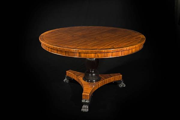 Appraisal: A Regency style rosewood center table height in diameter in