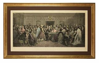 Appraisal: Miscellaneous Group of Four Antique Framed Gaming Engravings Including Le