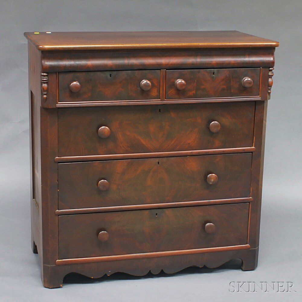 Appraisal: Late Federal Mahogany Chest of Drawers America th century the