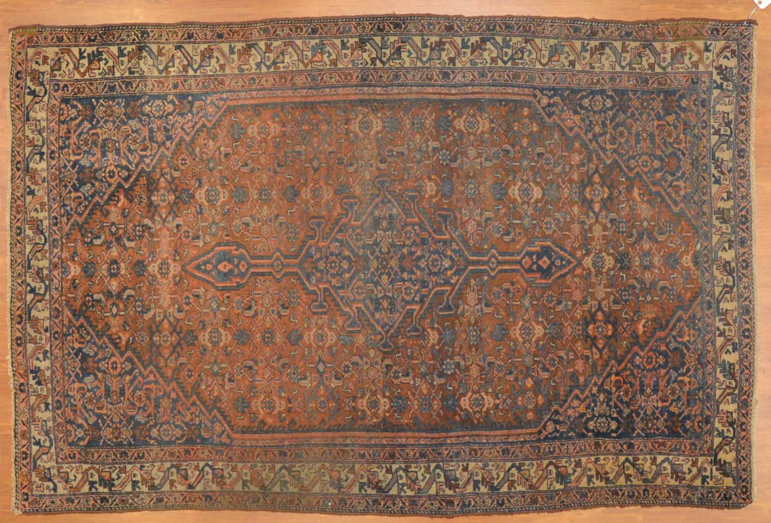 Appraisal: Antique Hamadan rug approx x Persia circa Condition Slight wear